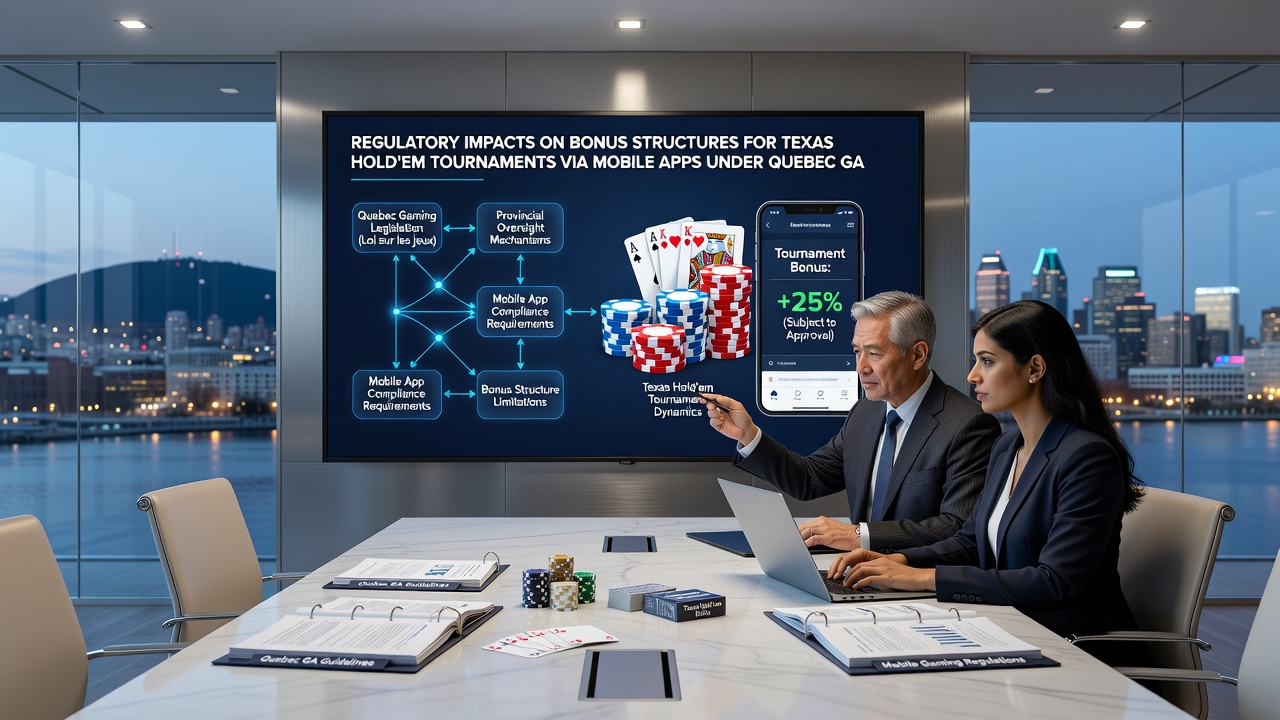 Mobile app interface showing compliant bonus structures for Quebec Hold'em tournaments